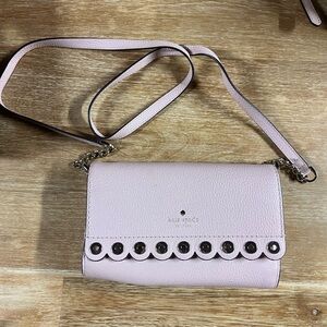 Pink scalloped cross body bag Kate Spade